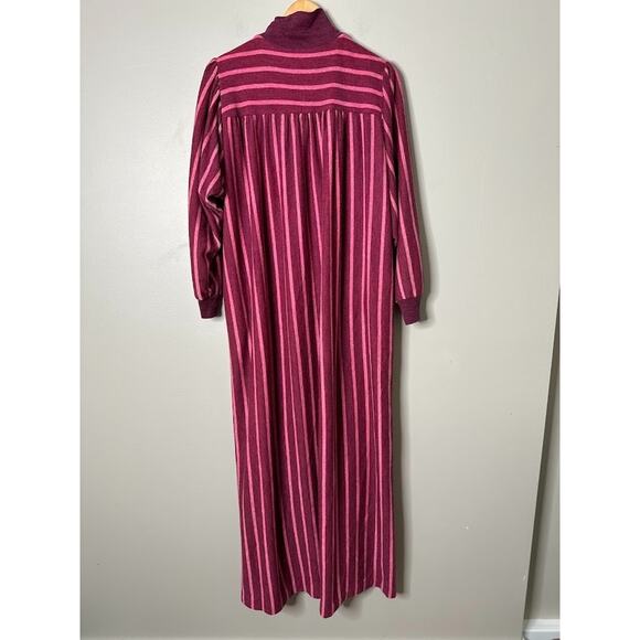 Vintage David Brown California Hostess Maxi Dress Kaftan Robe Striped Large - Picture 4 of 9